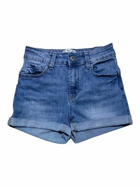 Wax Jean Cuffed Denim Shorts Size Small Light Wash Stretch Mid Rise Casual